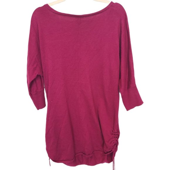 Torrid Womens 2X Red Dolman Sleeves Scoop Neck Ruched Sides Tunic Sweater - Picture 9 of 9